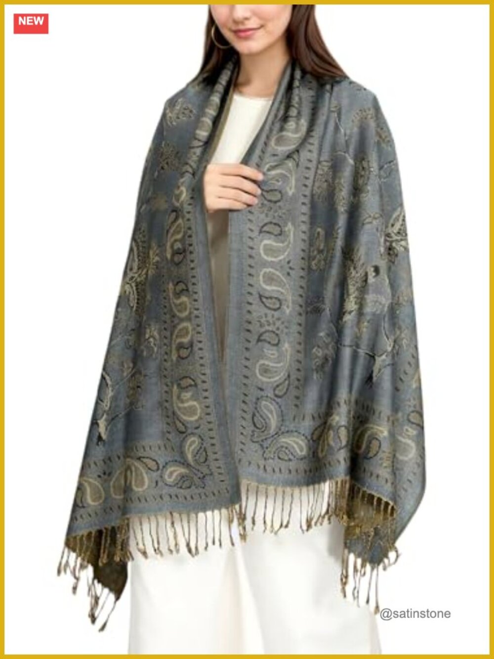 Reversible Pashmina Rave Scarf Shawl Wrap Acrylic Viscose Festival Evening